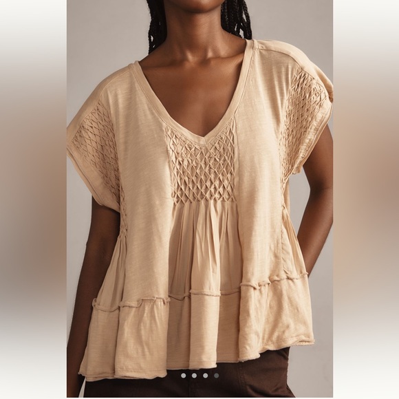 Anthropologie White Textured Blouse - Picture 2 of 4